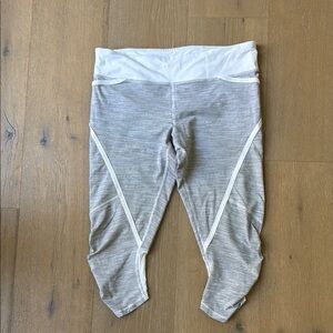 Lululemon Athletica Gray and White Cropped Pants